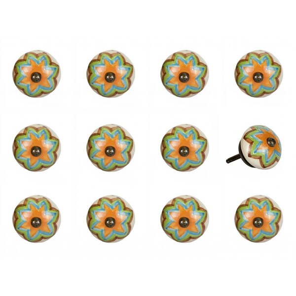 Pipers Pit 1.5 x 1.5 x 1.5 in. Ceramic & Metal Multi Color Knob, 12PK PI3094865 - main